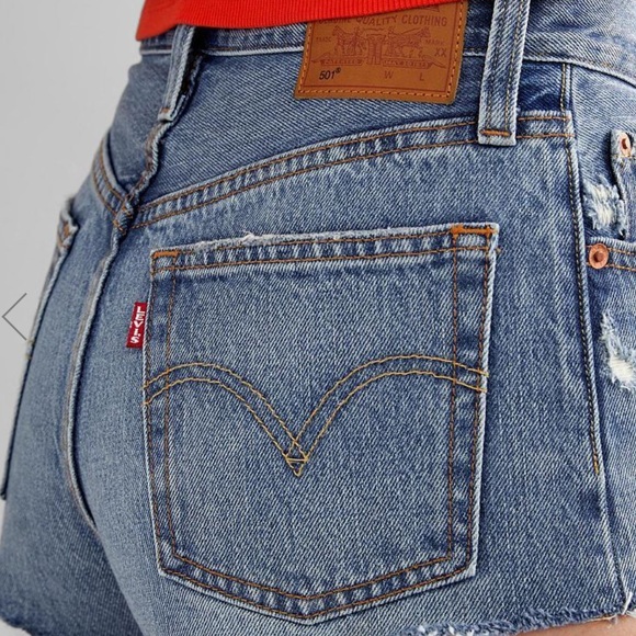 Levi’s Micro Jean Shorts High Waisted Medium Wash
501’s - Picture 4 of 7